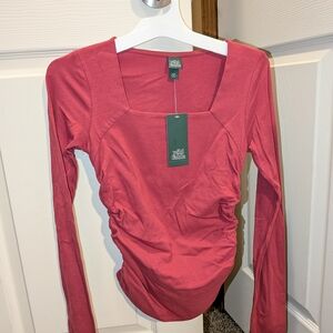 Wild Fable Women's Maroon Long Sleeve Tee